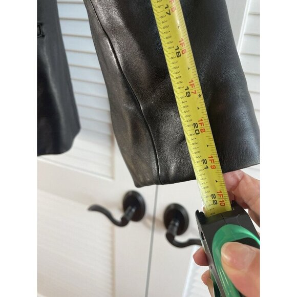 Ann Taylor Jacket Coat 100% Leather Button-up Collard Pockets Chic Women's S - Picture 7 of 10